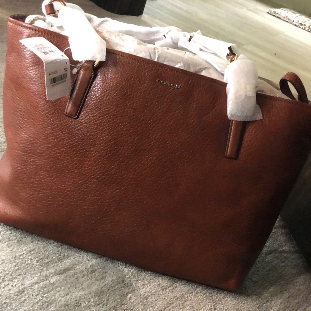 Madison Leather Coach Tote NWT